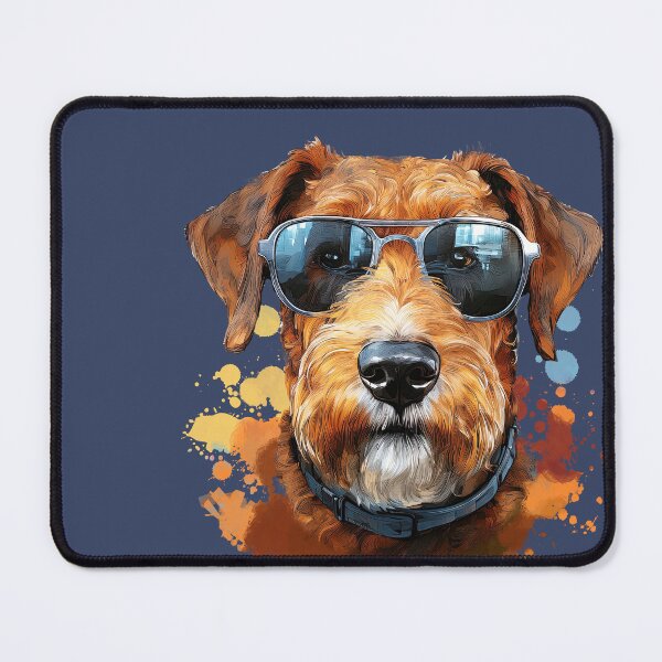 Item preview, Airedale Terrier dog with sunglasses designed and sold by Motivburg.
