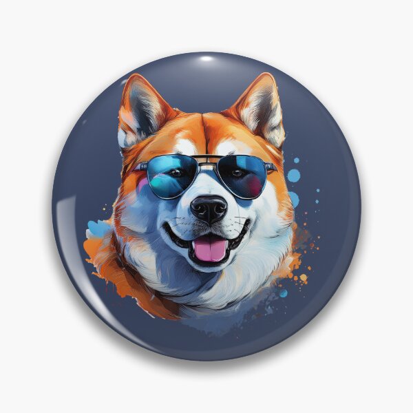Item preview, Akita Inu dog with sunglasses designed and sold by Motivburg.