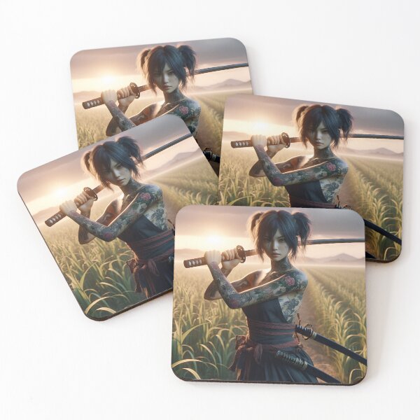 Item preview, Tattooed Samurai Girl designed and sold by GalleryBrisArt.