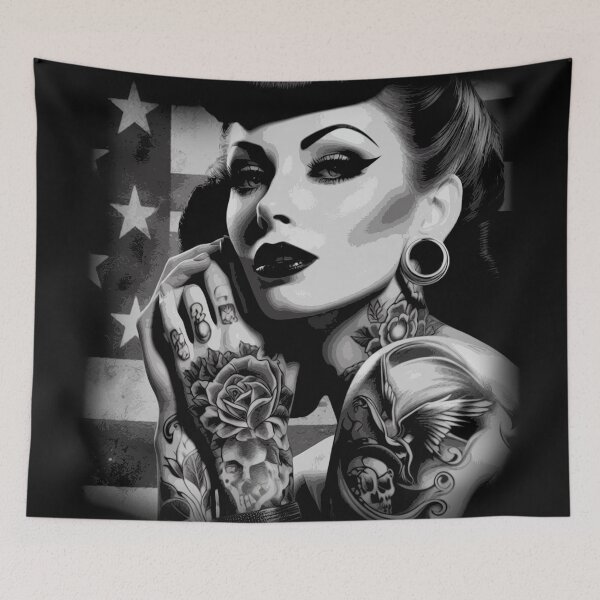 Item preview, AmerIcan Tattoo Girl designed and sold by PulpVintage.