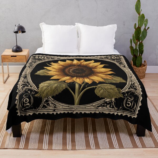 Item preview, Sunlit Heritage: A Vintage Sunflower Stamp designed and sold by Vintagestamps.