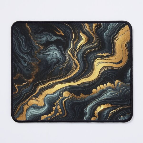 Item preview, Midnight Wave: Abstract Fluid Art in Black & Gold in the Style of Van Gogh designed and sold by FotoworldEdel.