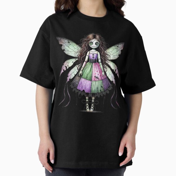 Item preview, Gothic Stitched Fairy Doll with Button Eyes - Dark Fantasy Halloween Design designed and sold by SeGoArtDesign.