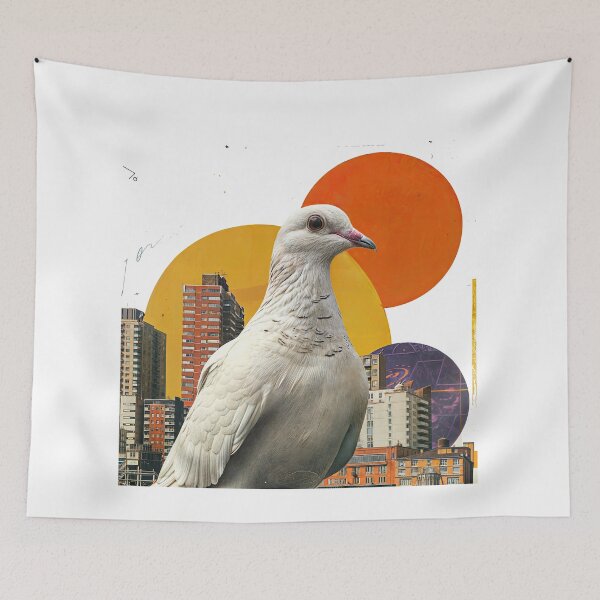 Item preview, Collage Wall Art T-shirt Design: White Pigeon designed and sold by ForeverPrintsOK.