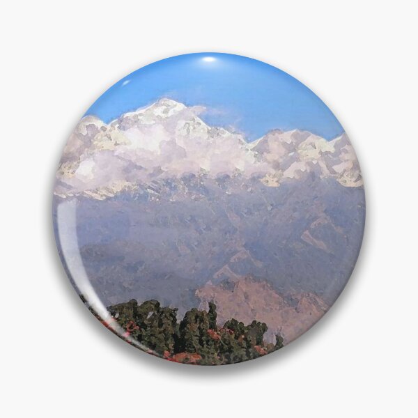 Item preview, snow mountain in forest- trees, red roses ,sky and mountains.  designed and sold by AA-designstore.