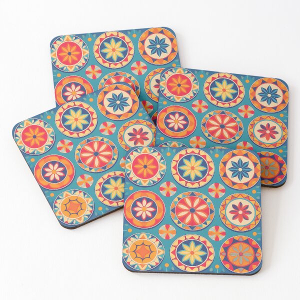 Item preview,  playful medallion pattern design whimsical medallions in bright colors. designed and sold by HEMRO.