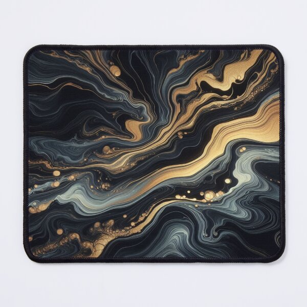Item preview, Midnight Wave - Black & Gold - Abstract Fluid Art designed and sold by FotoworldEdel.
