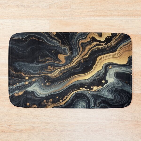 Item preview, Midnight Wave - Black & Gold - Abstract Fluid Art designed and sold by FotoworldEdel.