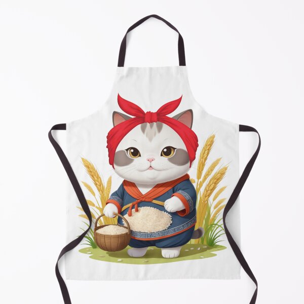 Item preview, Farmers Cat with Rice Basket designed and sold by ZapStickers.