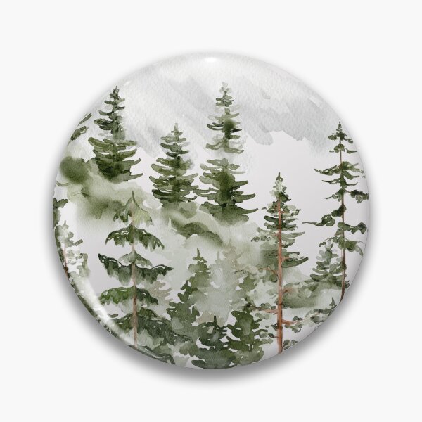 Artikelvorschau, Aquarellhütte im immergrünen Wald entworfen und verkauft von Nature Hues.