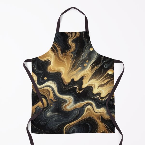 Item preview, Midnight Wave - Black & Gold - Abstract Fluid Art in the style of Dali designed and sold by FotoworldEdel.