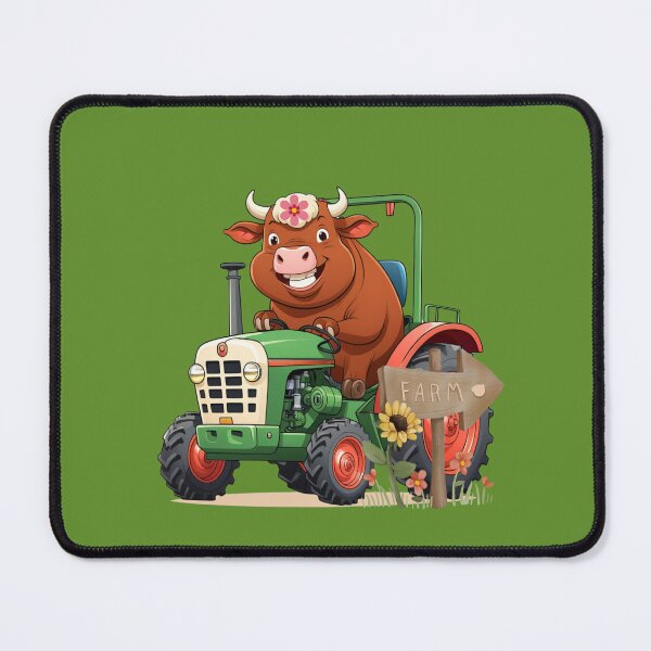 Item preview, Farmer Cow Driving Tractor designed and sold by ZapStickers.