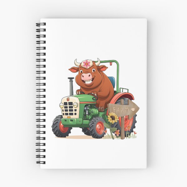 Item preview, Farmer Cow Driving Tractor designed and sold by ZapStickers.