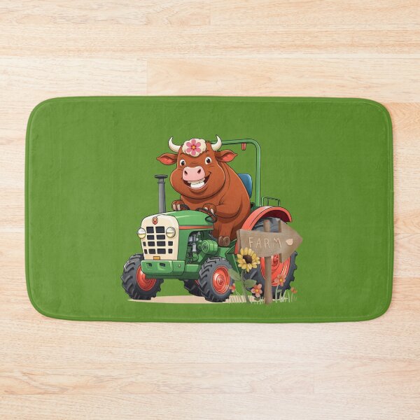 Item preview, Farmer Cow Driving Tractor designed and sold by ZapStickers.