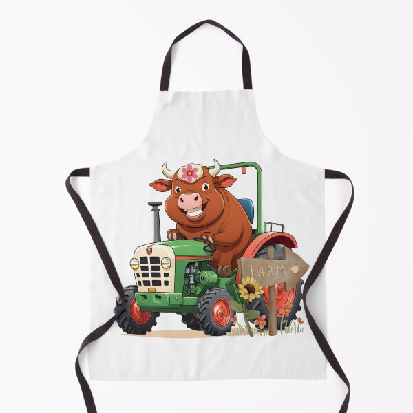 Item preview, Farmer Cow Driving Tractor designed and sold by ZapStickers.