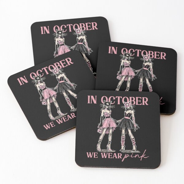 Item preview, In October We Wear Pink Black Cat Chic Fashion designed and sold by Victor Shadehorn.
