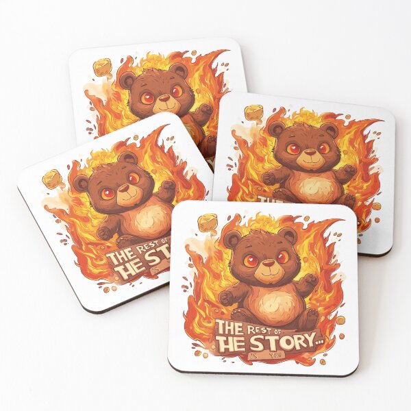 Item preview, Fierce Bear in Flames with "The Rest of the Story is You" Quote designed and sold by AbderraimArt.
