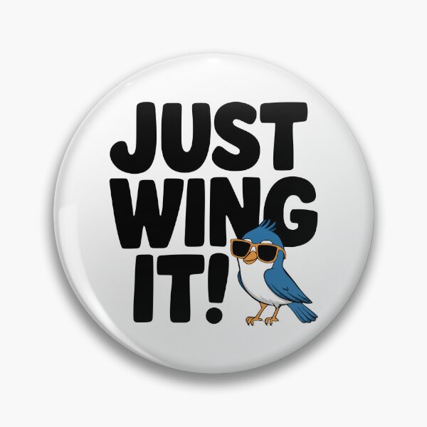 Item preview, Just Wing It! Cute Blue Jay Bird Pun designed and sold by PMCreative.