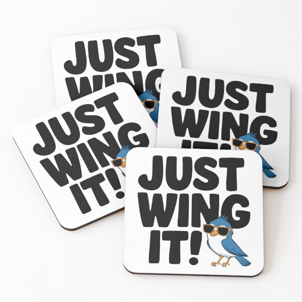 Item preview, Just Wing It! Cute Blue Jay Bird Pun designed and sold by PMCreative.