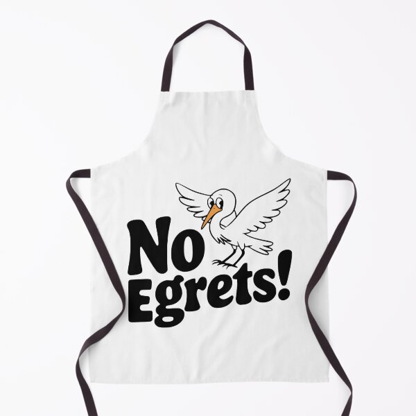 Item preview, No Egrets! Cute Egret Bird Pun designed and sold by PMCreative.