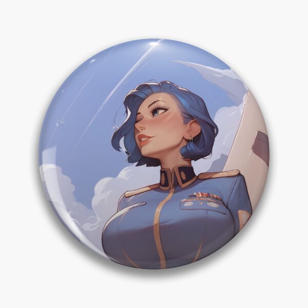 Item preview, Woman in Blue Suit Standing on a Cliff designed and sold by WaifuBrowser.