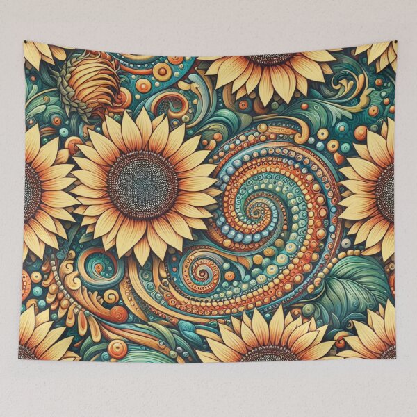 Item preview, Swirling Patterns Sunflowers designed and sold by purplesensation.