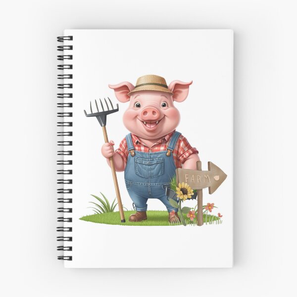 Item preview, Farmer Pig with Rake designed and sold by ZapStickers.