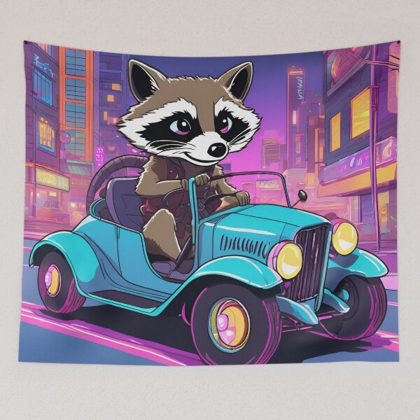 Item preview, Racoons Drive through the City designed and sold by renirena.