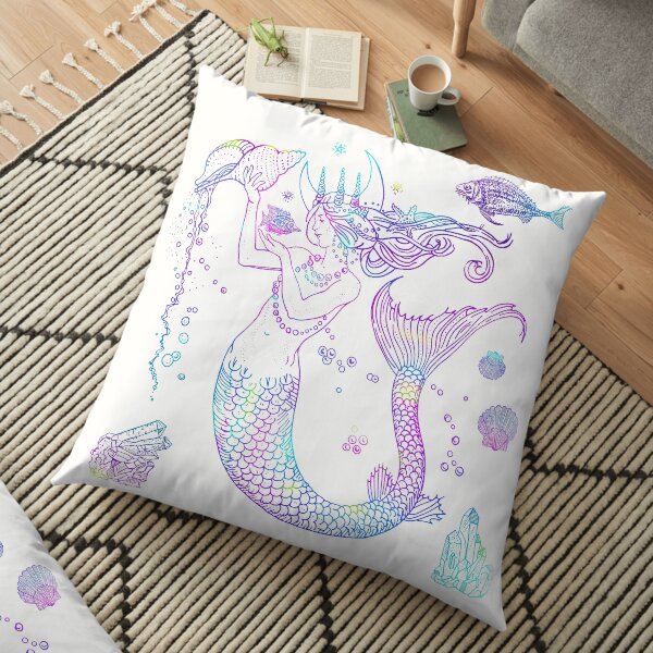 Mermaid Princess Floor Pillow