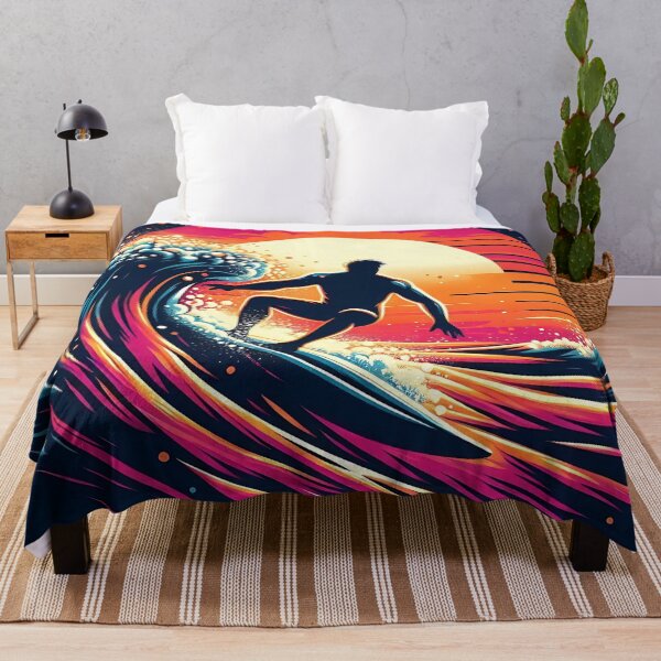 Item preview, Ola retro de surf al atardecer designed and sold by JavisSRDesign.