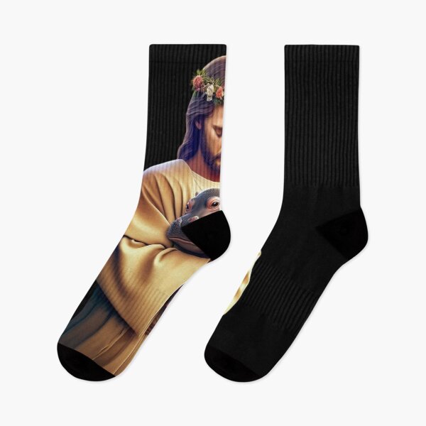 Item preview, Jesus Carrying Moo Deng designed and sold by tshirtsandme.