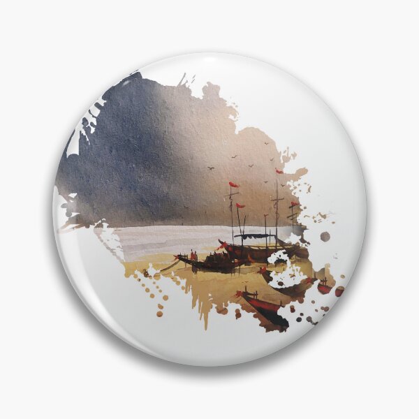 Item preview, watercolor cloudy seashore effect  designed and sold by SamirArt.