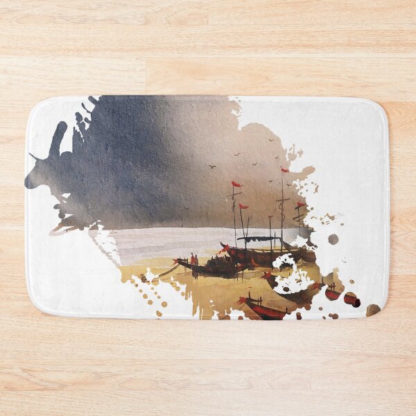 Item preview, watercolor cloudy seashore effect  designed and sold by SamirArt.