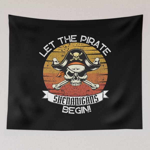 Item preview, Halloween Skull Let the Pirate Shenanigans Begin designed and sold by InfinVibeDesign.