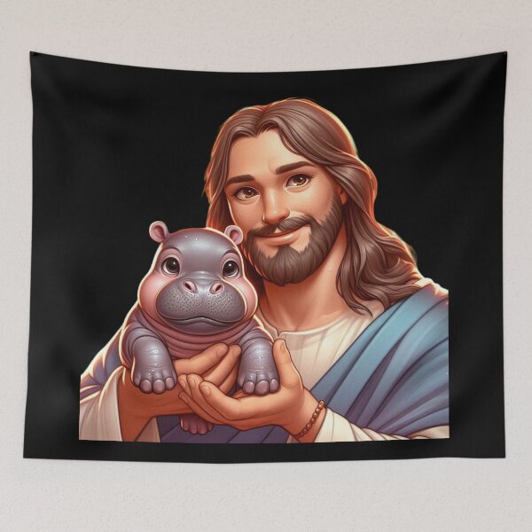 Artikelvorschau, Jesus trägt Moo Deng entworfen und verkauft von tshirtsandme.