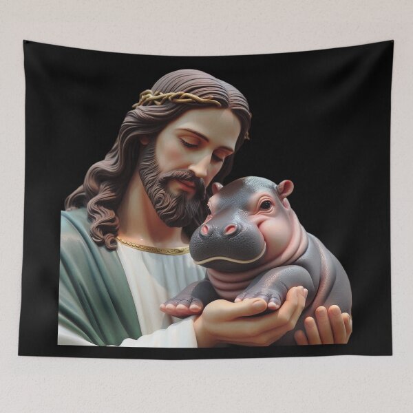 Item preview, Jesus Carrying Moo Deng designed and sold by tshirtsandme.