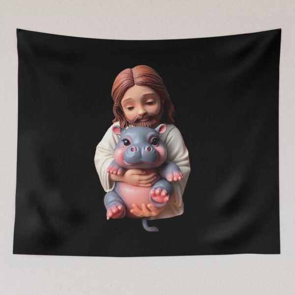Item preview, Jesus Carrying Moo Deng designed and sold by tshirtsandme.