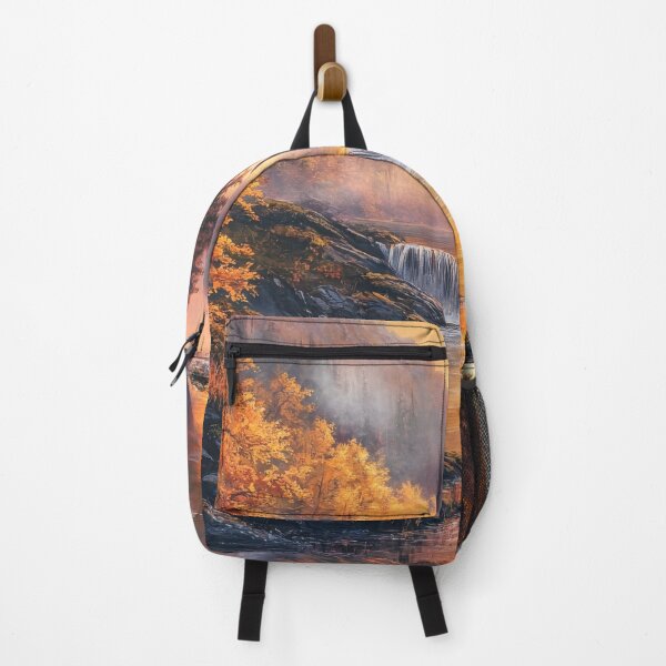Item preview, Autumn mountain landscape with waterfall in the misty mountains designed and sold by MargaretWiktor.