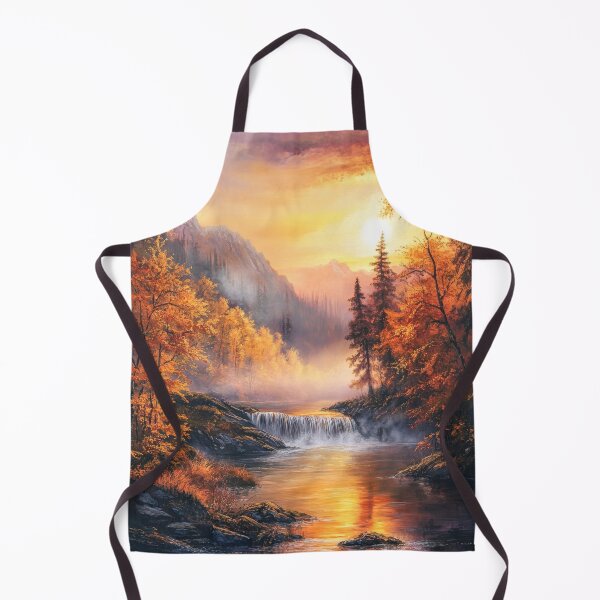 Item preview, Autumn mountain landscape with waterfall in the misty mountains designed and sold by MargaretWiktor.