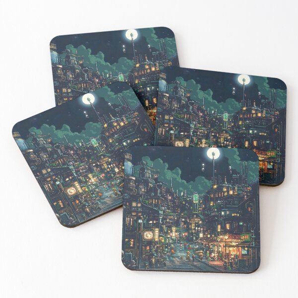 Item preview, Moonlit Night in Cyberpunk City designed and sold by KCrowDesigns.