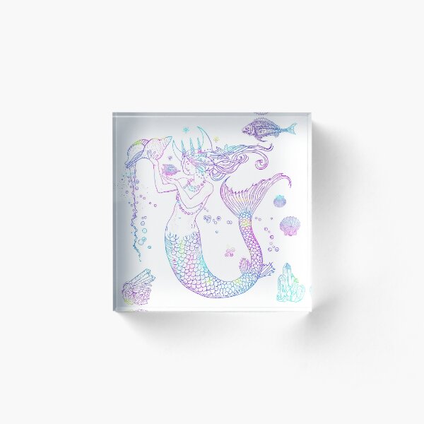 Mermaid Princess Acrylic Block