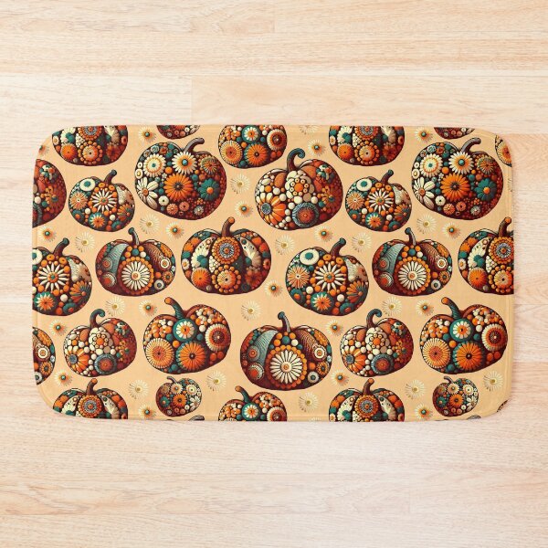 Item preview, Floral Pumpkins Apricot Orange designed and sold by SilverPegasus.