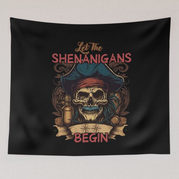 Item preview, Halloween Skull Let the Pirate Shenanigans Begin designed and sold by InfinVibeDesign.