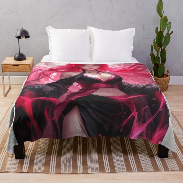 Item preview, A mystical warrior with flowing pink hair and dark attire stands confidently, surrounded by swirling energy in the night. designed and sold by Jerhus.