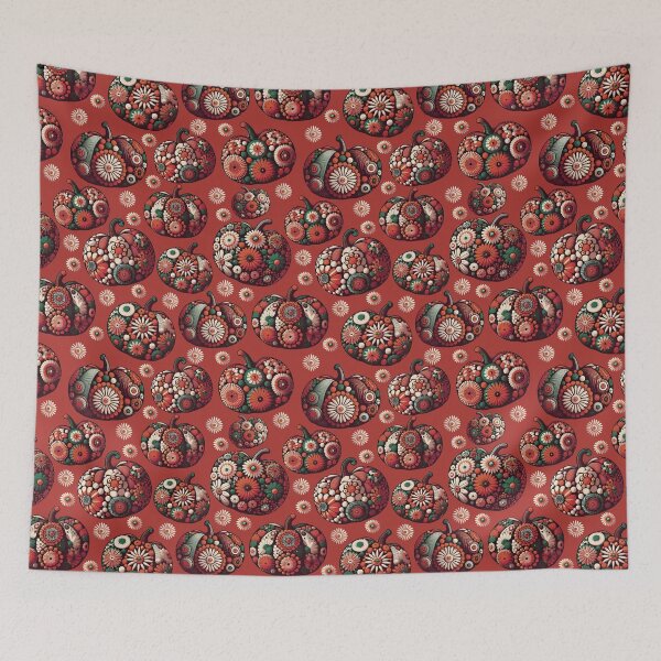 Item preview, Floral Pumpkins Red designed and sold by SilverPegasus.