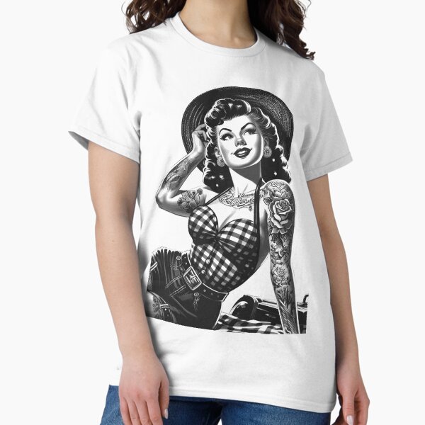 Item preview, Vintage Tattoo Farm Girl designed and sold by PulpVintage.
