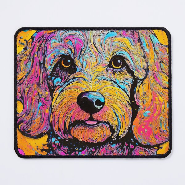 Item preview, Colourful Marbled Cockapoo Dog Portrait Illustration designed and sold by Adam Regester.
