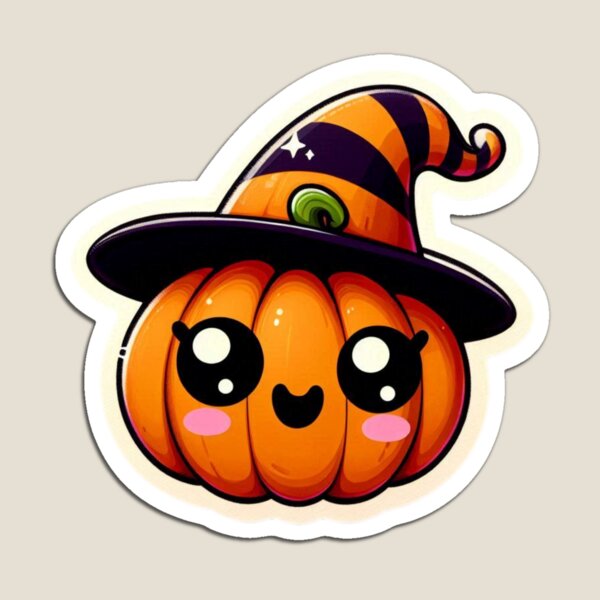 Item preview, Cute Witchy pumpkin with cute orange and black hat- Spooky Season! designed and sold by ouchbyflora.