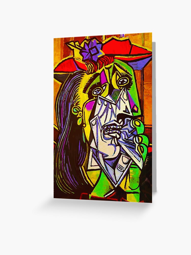 Pablo Picasso Die Weinende Frau Grusskarte Von Tanabe Redbubble