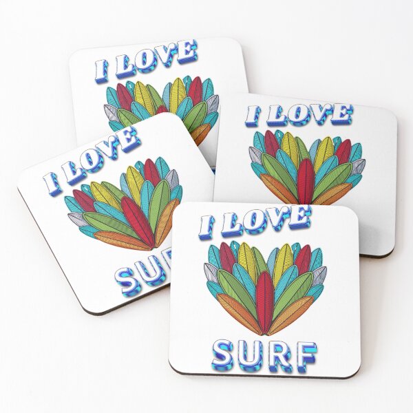 Item preview, Cute surfboards forming a heart and the text: "I love Surfing". Sub Surfing, Paddleboarding designed and sold by StyleFused.
